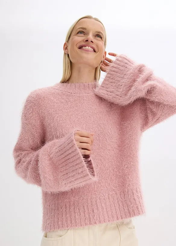 Boxy trui van donzig verengaren, bonprix