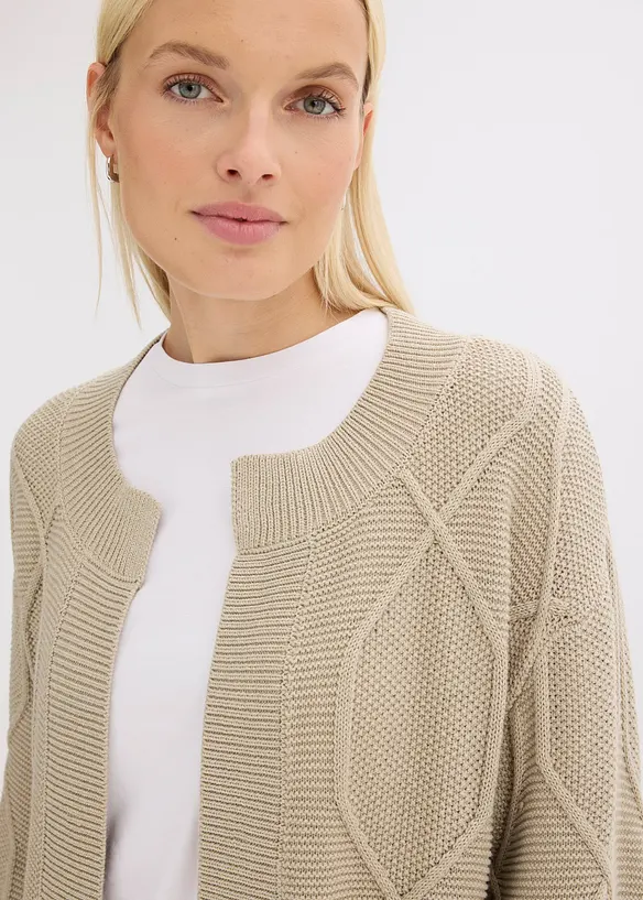 Vest met een vlechtpatroon, bonprix