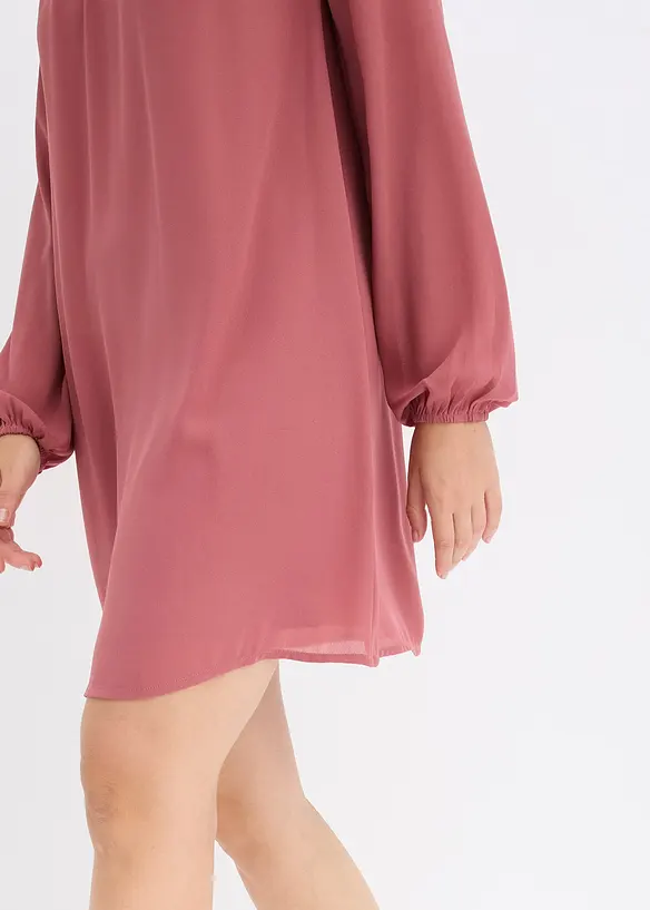 Mini jurk met ruches van chiffon, bonprix