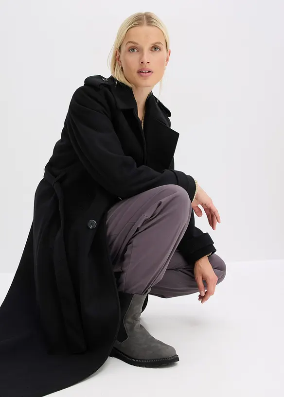 Trenchcoat in wollen look, bonprix