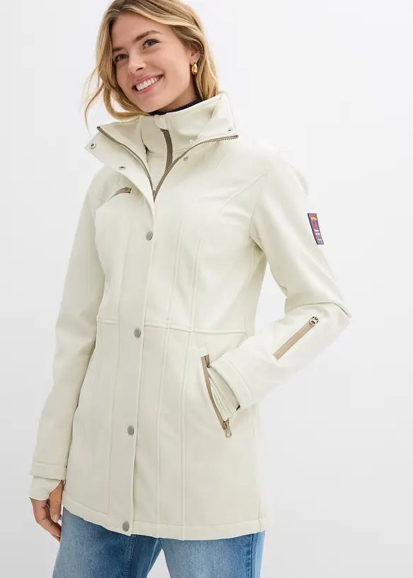 Lange stretch softshell jack, waterafstotend, bonprix