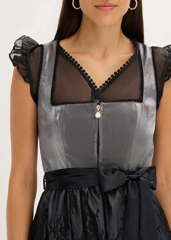 Dirndl met fluweel in midi lengte (2-dlg. set), bonprix