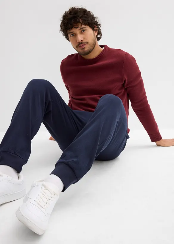 Joggingbroek met geribde boorden aan de onderrand, bonprix