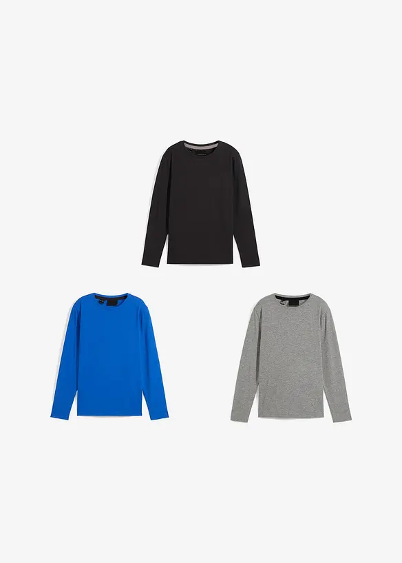 Longsleeve met biologisch katoen (set van 3), bonprix