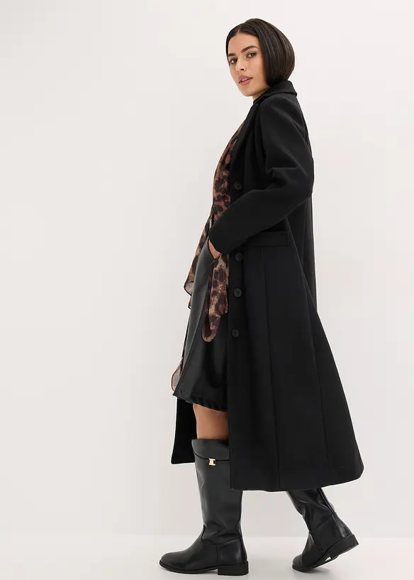 Lange jas in wollen look, bonprix