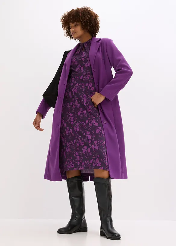 Lange jas in wollen look, bonprix