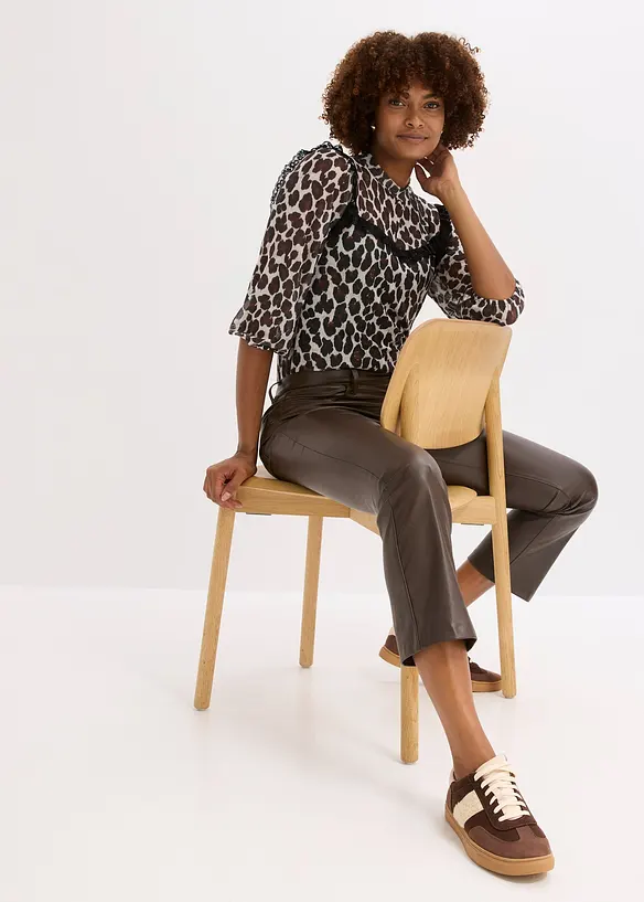 Shirt van zacht mesh met kant, bonprix