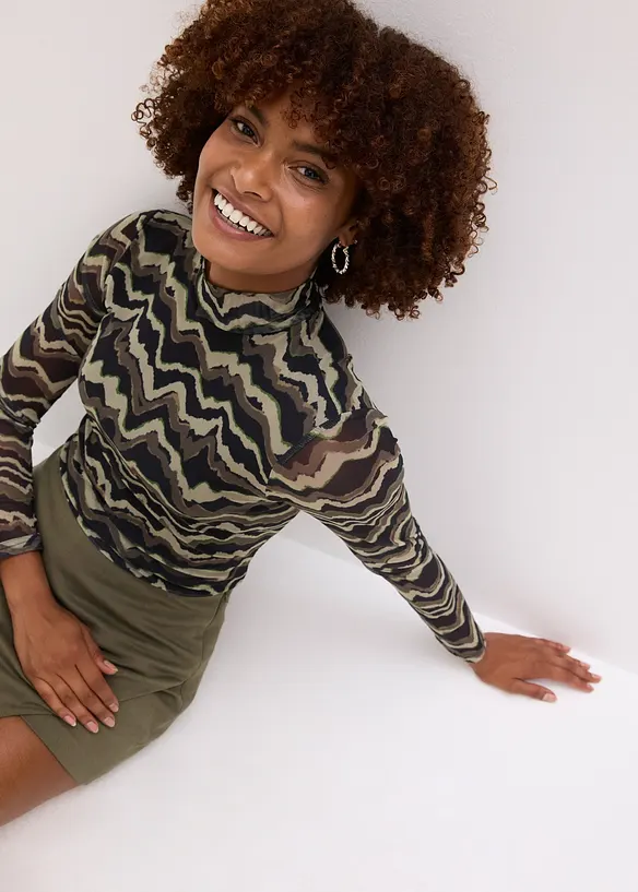 Longsleeve van zacht mesh, bonprix
