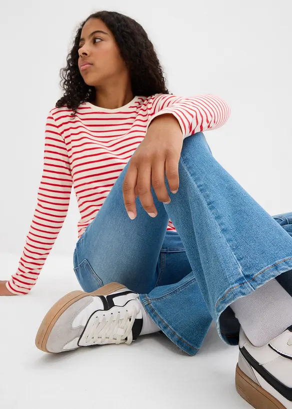 Flared jeans mid waist, bonprix