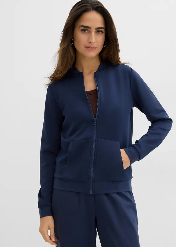 Sweatvest van scuba met ritssluiting, bonprix