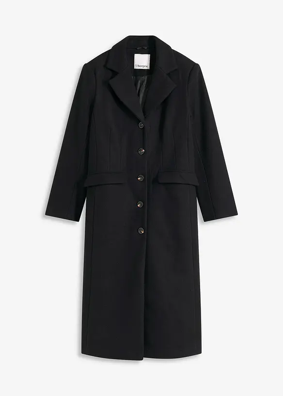 Lange jas in wollen look, bonprix