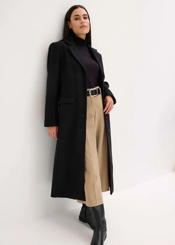 Lange jas in wollen look, bonprix