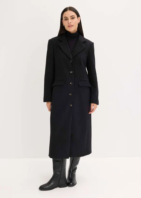 Lange jas in wollen look, bonprix