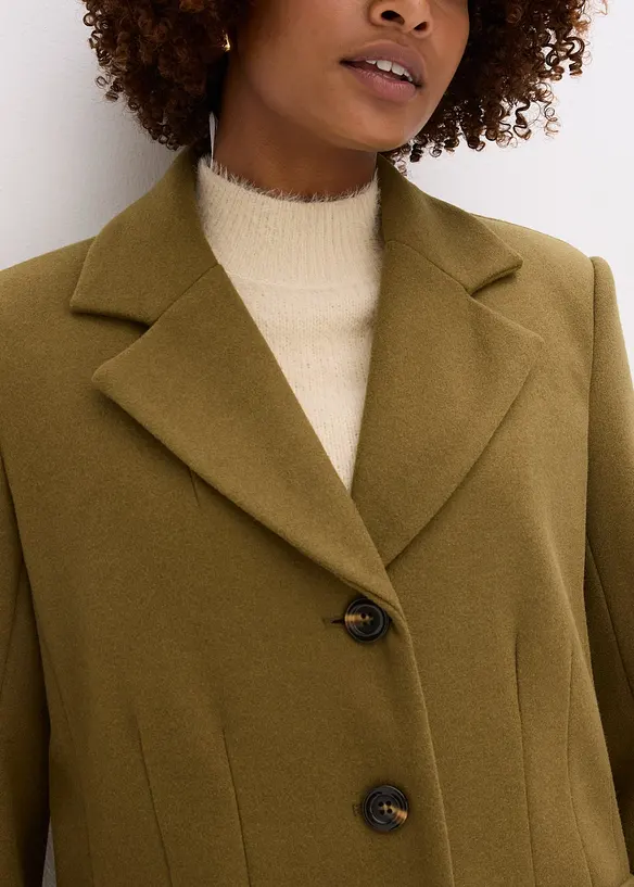 Lange jas in wollen look, bonprix