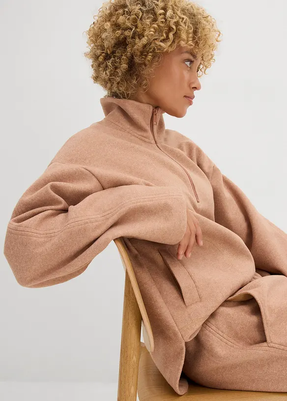 Oversized fleece trui, bonprix