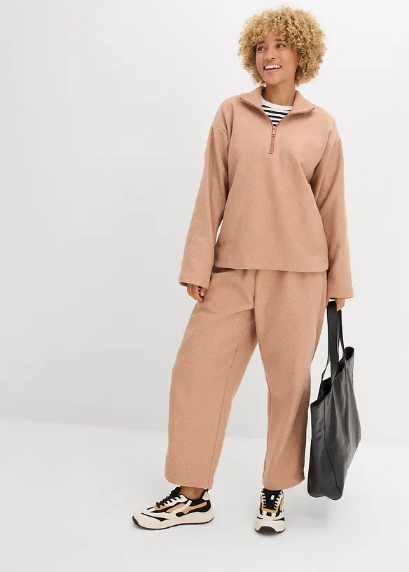 Oversized fleece trui, bonprix