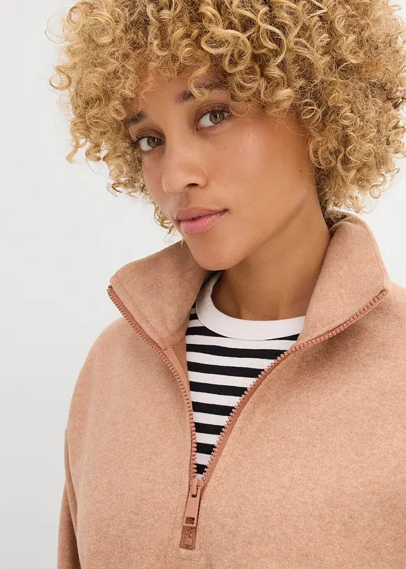 Oversized fleece trui, bonprix