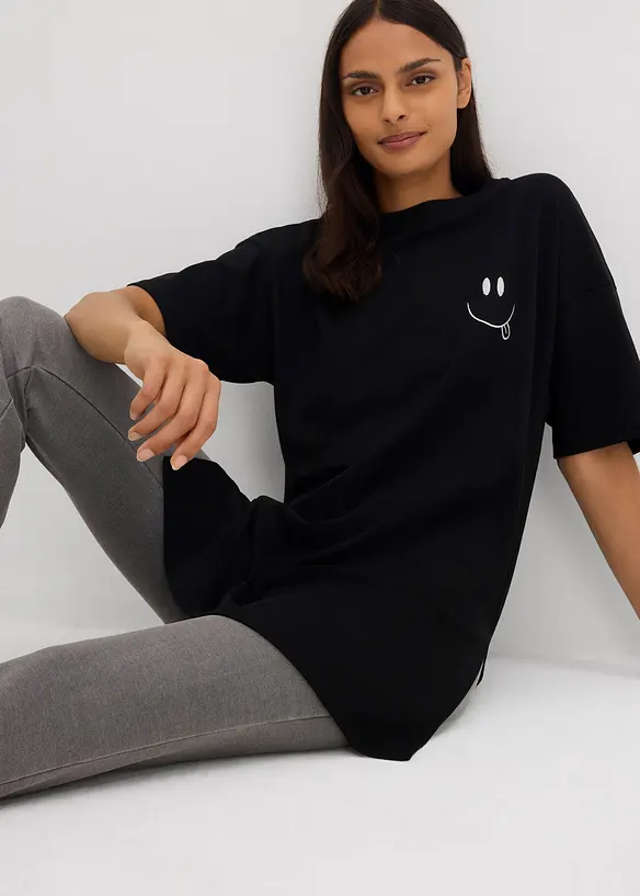 Oversized longshirt van biologisch katoen, bonprix