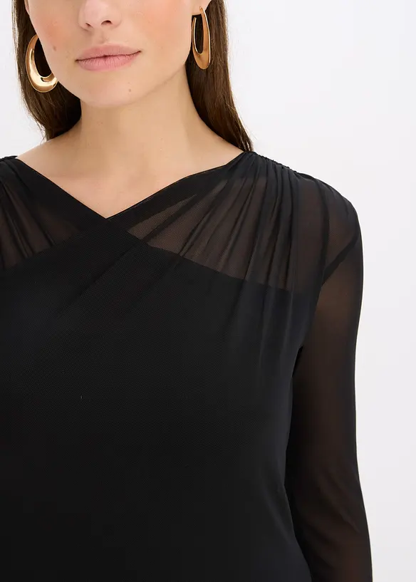 Jersey jurk van mesh, bonprix