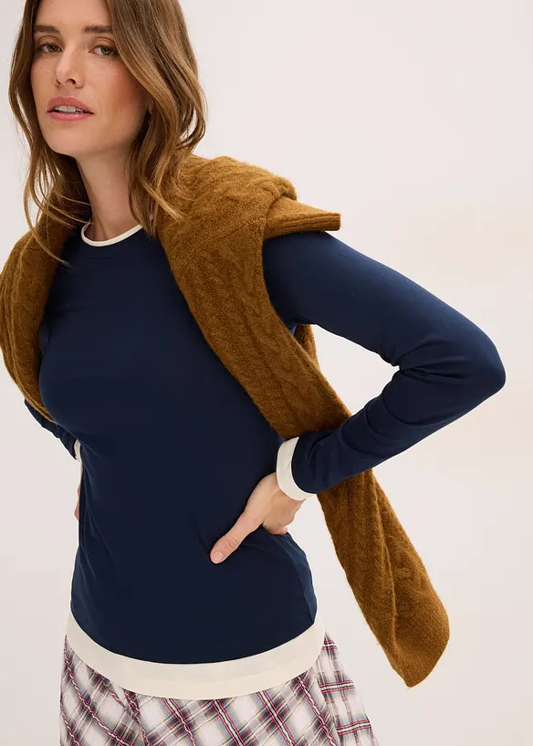 Longsleeve in een katoenmix, bonprix