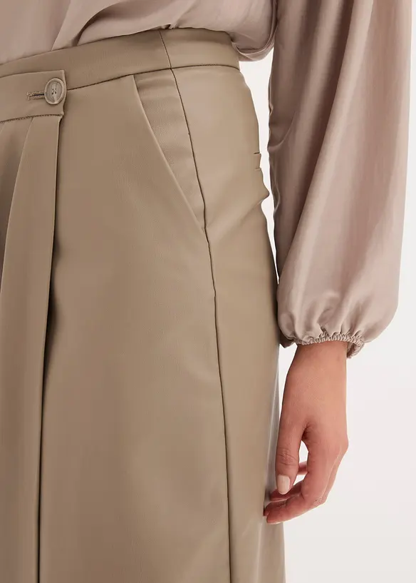 Imitatieleren midirok in wikkellook, bonprix