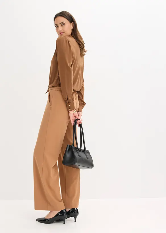 Shirt met viscose en satijnen strik, bonprix