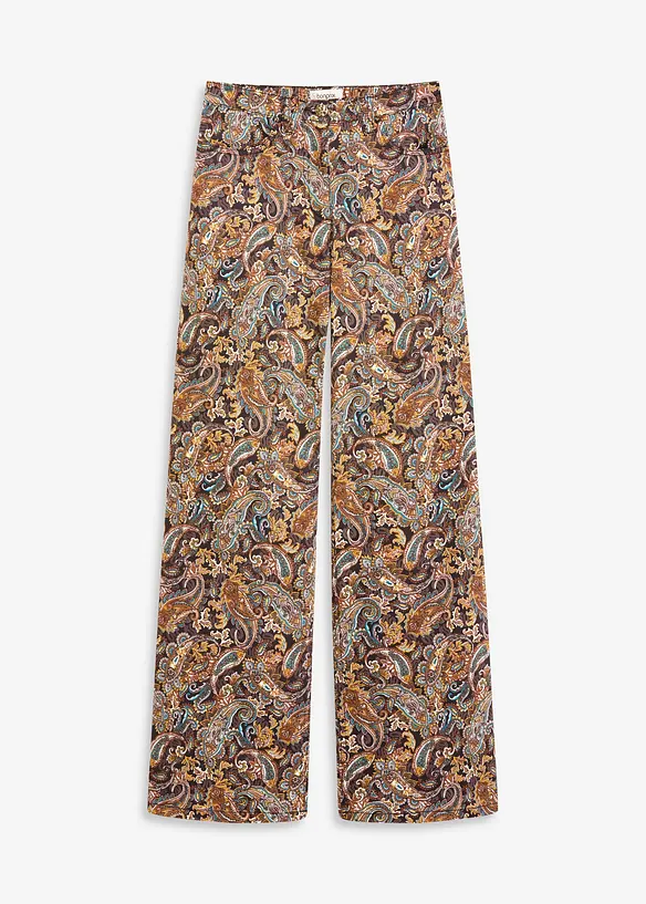 Wide leg stretch broek met katoen, bonprix