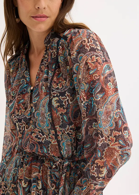Chiffon jurk met paisley dessin, bonprix