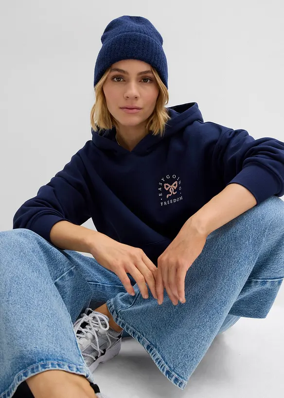Oversized sweater in een katoenmix, bonprix