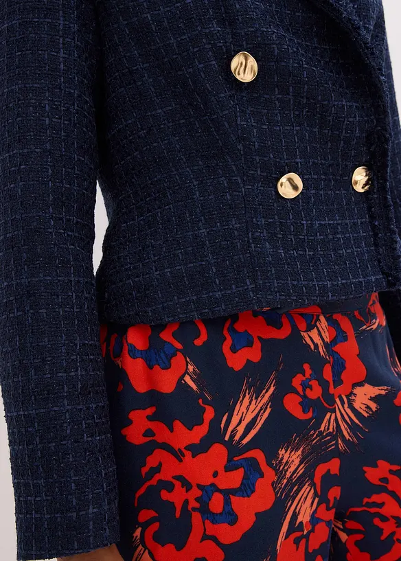Bouclé blazer met decoratieve knopen, bonprix