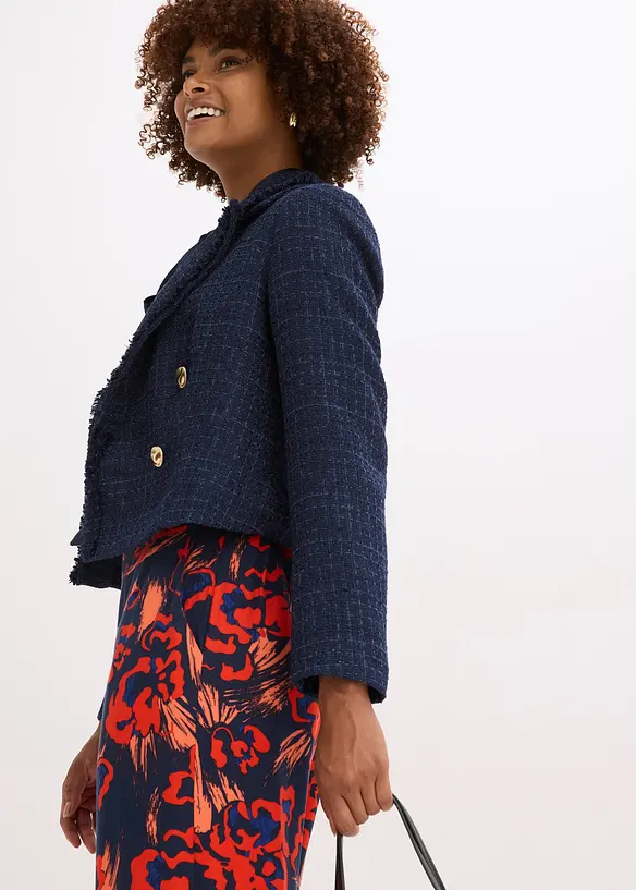 Bouclé blazer met decoratieve knopen, bonprix