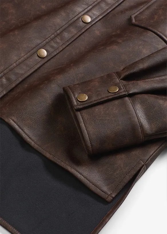 Overhemd van imitatieleer in used look, bonprix