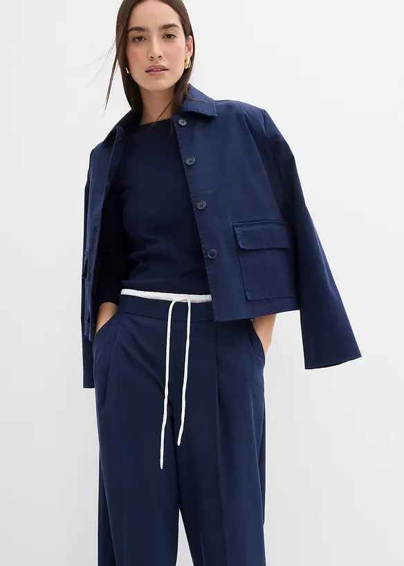 Wijde broek in een viscosemix, bonprix