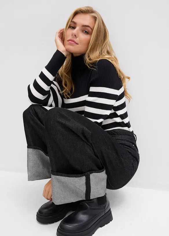 Baggy jeans mid waist, bonprix