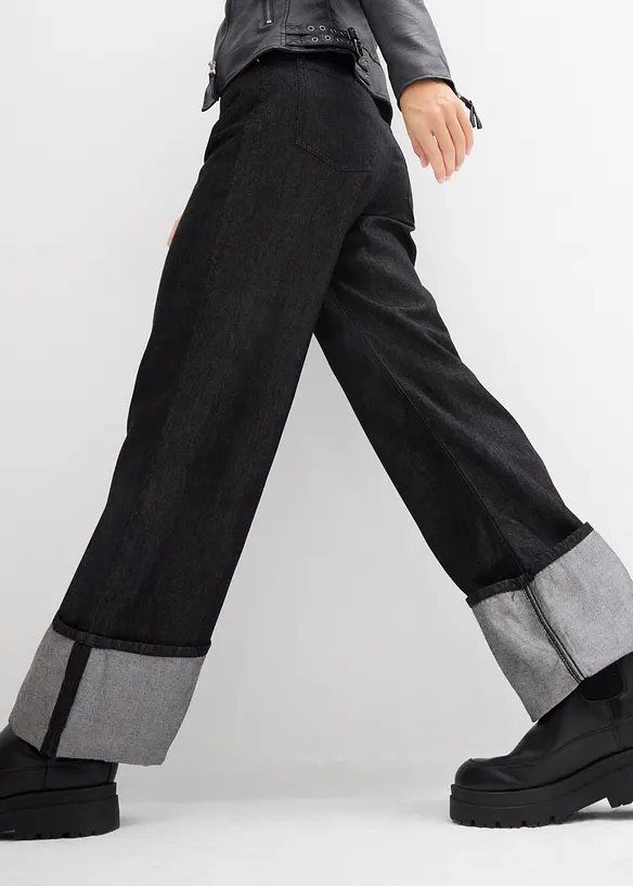 Baggy jeans mid waist, bonprix