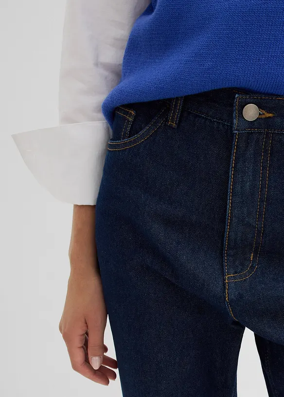 Long straight jeans van biologisch katoen, high waist, bonprix