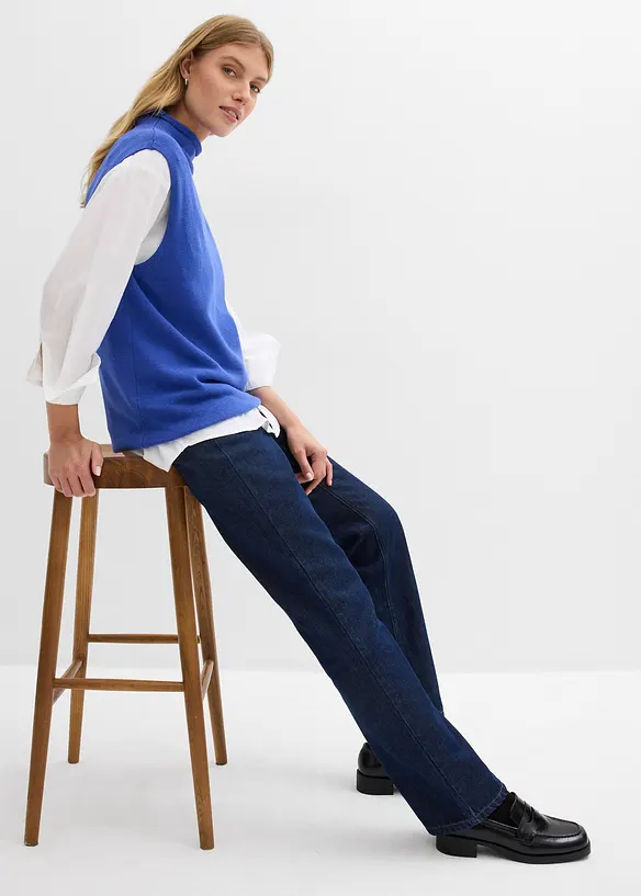Long straight jeans van biologisch katoen, high waist, bonprix