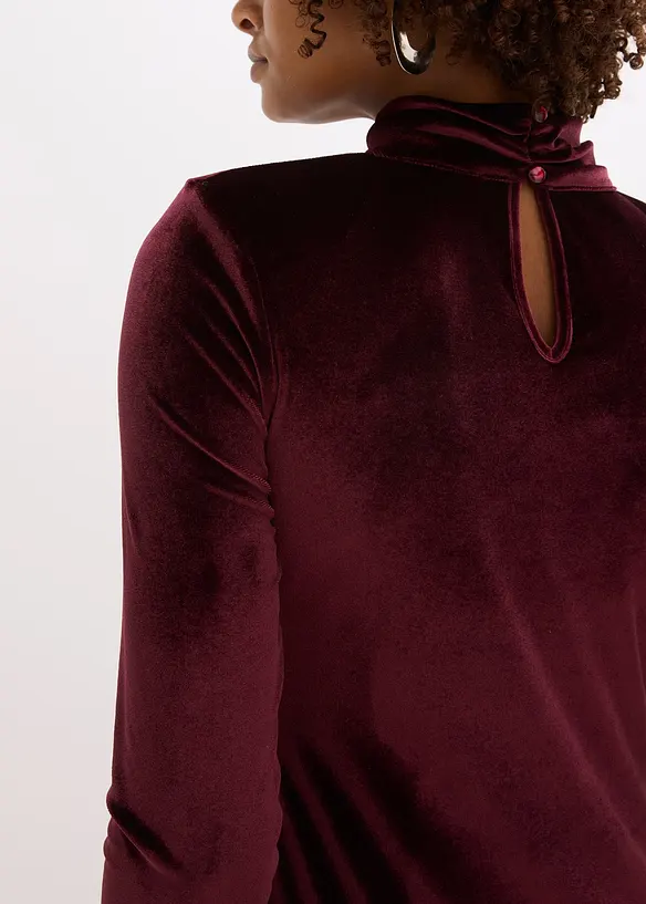 Midi jurk van zacht fluweel, bonprix