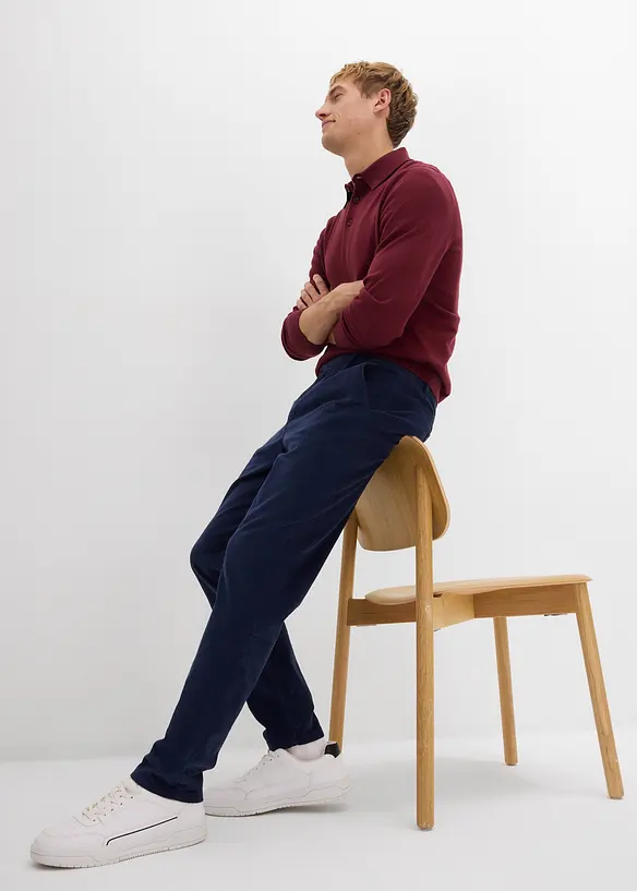 Regular fit stretch corduroy broek met biologisch katoen, tapered, bonprix