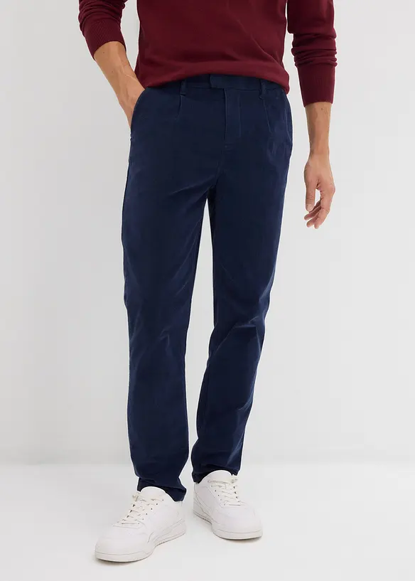 Regular fit stretch corduroy broek met biologisch katoen, tapered, bonprix