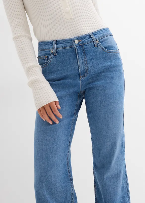 Flared jeans mid waist, bonprix