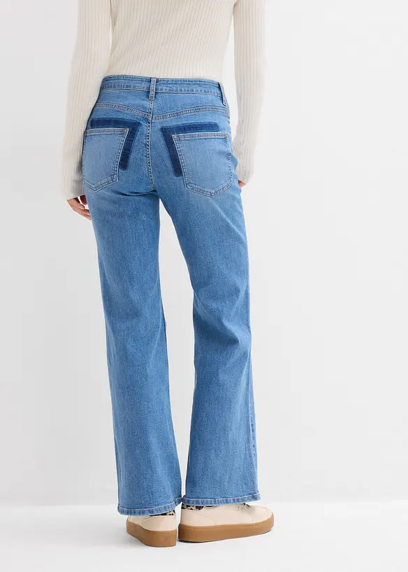 Flared jeans mid waist, bonprix