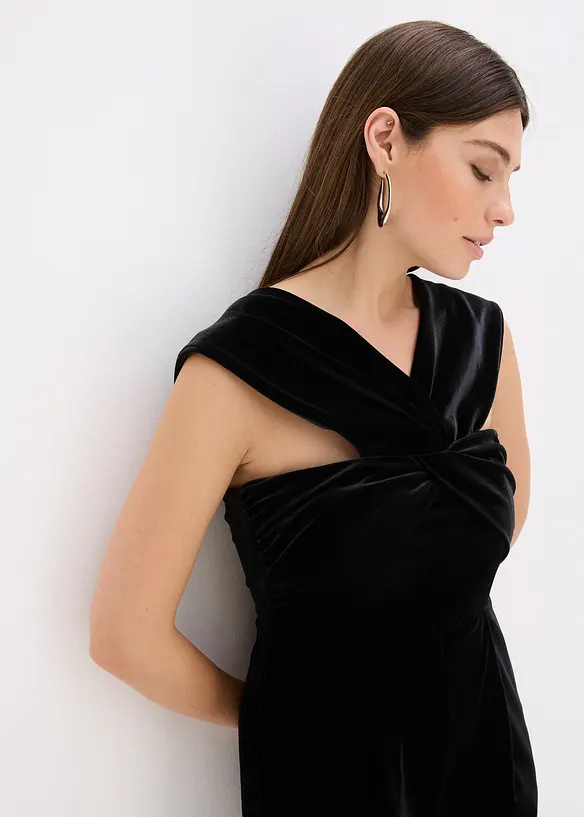 Jersey jumpsuit van soepelvallend fluweel, bonprix