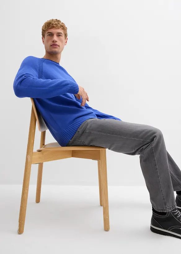 Fijn gebreide trui van puur katoen, bonprix