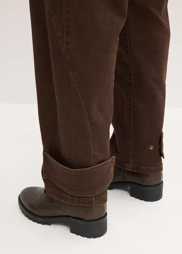 Twill broek met hoge band, bonprix