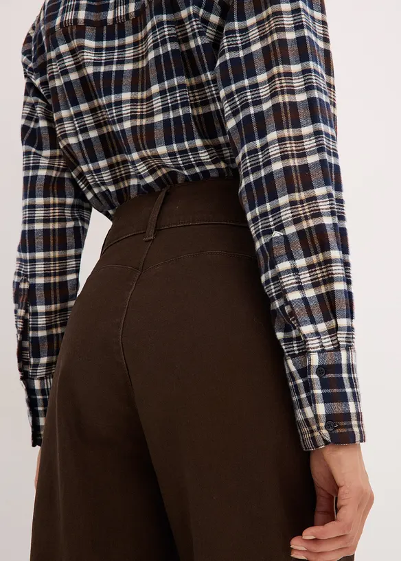 Twill broek met hoge band, bonprix