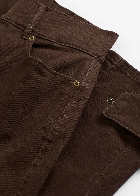 Twill broek met hoge band, bonprix