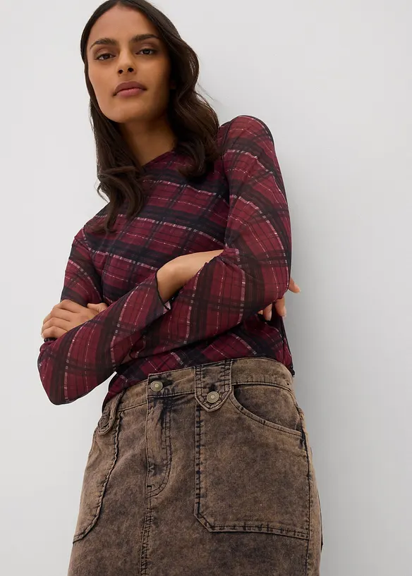 Korte corduroy rok in washed out look, bonprix