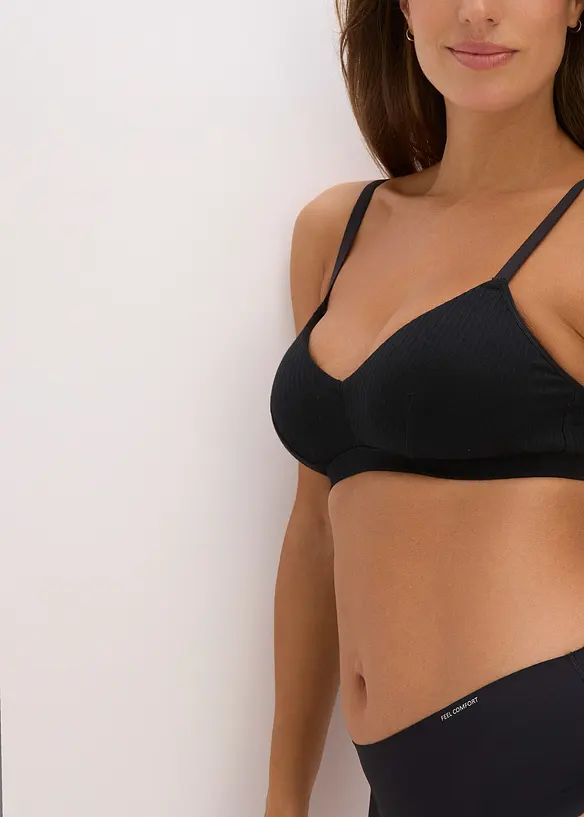 Gewatteerde bralette zonder beugels van biologisch katoen, bonprix