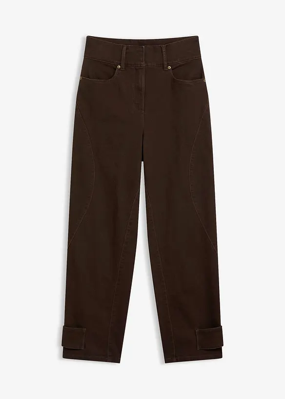 Twill broek met hoge band, bonprix